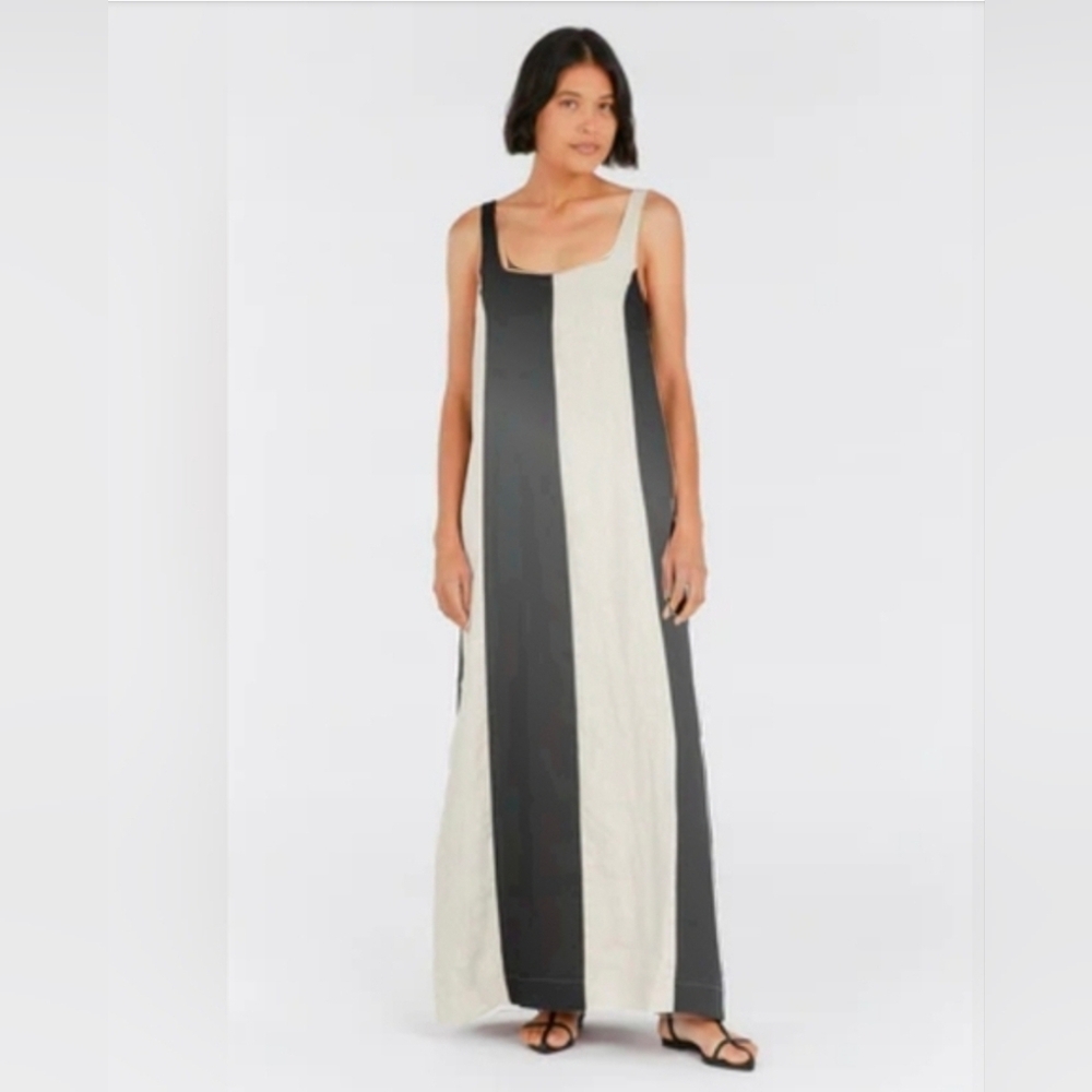 DISSH AGI Natural Colour Block Maxi Dress
